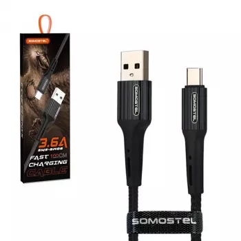Somostel USB-A na USB-C Quick Charge 3.0 kabel 1m crni