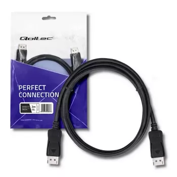 Qoltec DisplayPort 1.1 Cable Male to Male 4K 2m Black