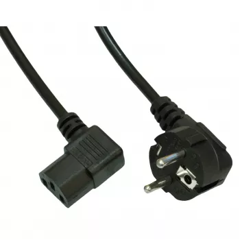 Akyga AK-PC-02A kutni mrežni kabel, CEE 7/7 na IEC C13 90°, 1,5 m, crni
