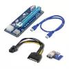 Qoltec Riser PCI-E ver. 007C USB 3.0 PCIe x1 na x16 produžetak s 60cm kabelom, 4 čvrsta kondenzatora, 6-Pin/SATA/Molex napajanje, LED indikator
