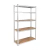 REBEL RB-1253 metalna polica 205x120x45 cm srebrna, 5 polica, 875 kg ukupno opterećenje