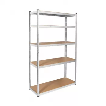 REBEL RB-1253 metalna polica 205x120x45 cm srebrna, 5 polica, 875 kg ukupno opterećenje