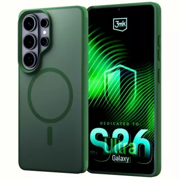 3MK Smoke MagCase za Samsung Galaxy S26 Ultra - zelena prozirna MagSafe maska za stražnju stranu s amortizacijom udaraca