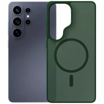 3MK Smoke MagCase za Samsung Galaxy S26 Ultra - zelena prozirna MagSafe maska za stražnju stranu s amortizacijom udaraca