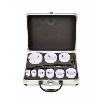 AWTOOLS set bimetalnih krunskih pila 19-64 mm, 13 dijelova, Black Line, metalni kovčeg