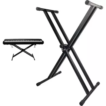 MOZOS KSX1 X-Type Keyboard Stand for Keyboards and Digital Pianos, Single-Braced Steel, 25 kg Load, 650-980 mm Height, Foldable