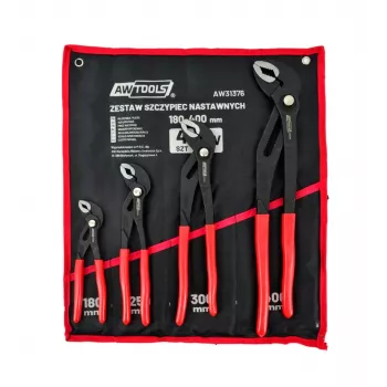 AWTOOLS set od 4 podesiva ključa (7 inch, 10 inch, 12 inch, 16 inch) od krom-vanadij čelika s ergonomskim ručkama
