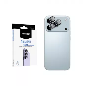 MyScreen Diamond Glass zaštita leće kamere za Apple iPhone 17 Pro Max – 9H kaljeno staklo, protiv otisaka prstiju, ugradnja bez mjehurića, prozirna