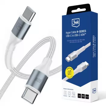 3mk Hyper Cable N-SERIES USB-C na USB-C 1m 60W bijeli