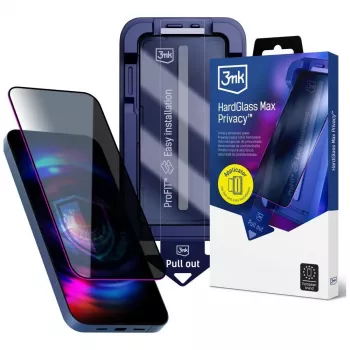 3MK HardGlass MaxPrivacy Tempered Glass Screen Protector with Applicator for Apple iPhone 15 / 16 - Black