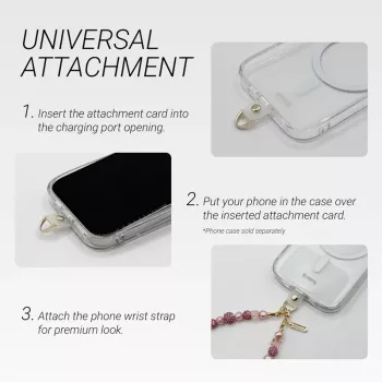 Crong Phone Charm remen crveni luk – univerzalna narukvica za zapešće protiv gubitka za pametne telefone
