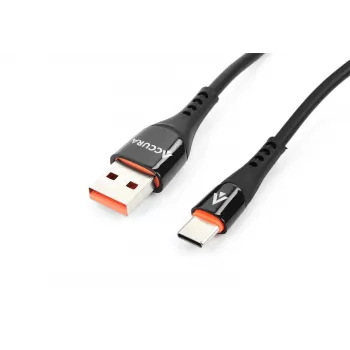 Accura USB-A na USB-C 2,0m gumirani kabel 5V/2A crni