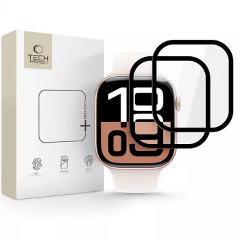 Tech-Protect Glass Flex+ zaštitna folija za zaslon za Apple Watch 42mm (paket od 2, crna)