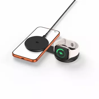 TECH-PROTECT A55 2-u-1 magnetski MagSafe bežični punjač 25W Qi2.2 crni