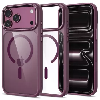 Tech-Protect Magmat MagSafe CC Case for iPhone 17 Pro / 18 Pro - Dark Cherry/Clear