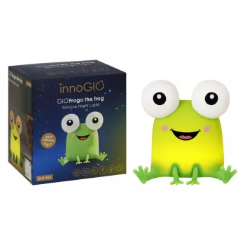 INNOGIO GIOFROGO LED noćno svjetlo žaba GIO-165 - punjiva silikonska svjetiljka s upravljanjem dodirom, 7 boja, timer