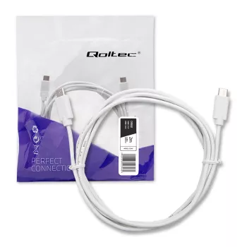 Qoltec USB 2.0 Type-C utikač na Type-C utikač kabel 2m bijeli