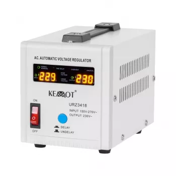 KEMOT SER-500 automatski stabilizator napona 500VA 300W relejnog tipa, izlaz 230V AC, Schuko utičnica, LED indikatori