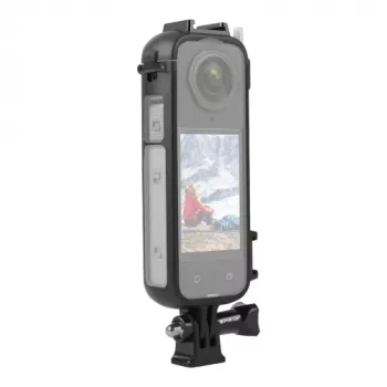 PULUZ PU979B zaštitno kućište s držačem i dvostrukim hladnim papučicama za Insta360 X4 – crno