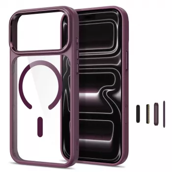 Tech-Protect Magmat MagSafe Clear Case for iPhone 17 Pro Max / 18 Pro Max - Dark Cherry