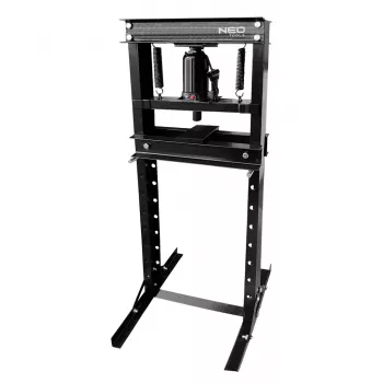 NEO TOOLS 20 Ton Hydraulic Workshop Press, H-Frame, Manual, Adjustable Bed, Red/Black
