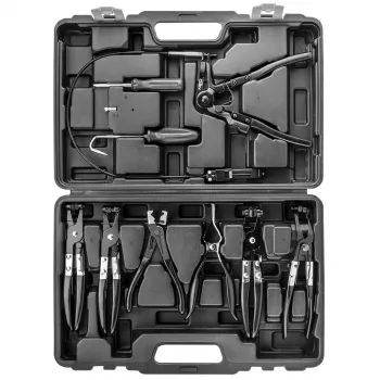 NEO TOOLS 9-dijelni set kliješta za crijevne stezaljke s ergonomskim drškama i koferom