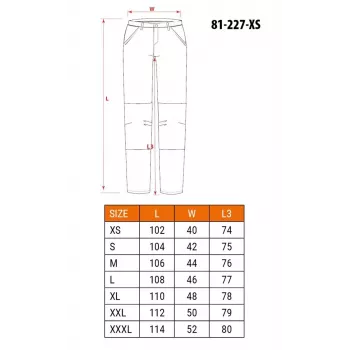 NEO TOOLS PREMIUM radne hlače, 100% pamuk ripstop, 9 džepova, džepovi za štitnike za koljena, sive, veličina XS