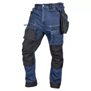 NEO TOOLS traper radne hlače s Cordura ojačanjima, odvojivim džepovima za alat, tamnoplave, veličina XXXL