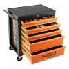 NEO TOOLS radionički ormar, 5 ladica + 117 alata, vodilice s kugličnim ležajevima, središnja brava, 400 kg statičkog opterećenja, crni