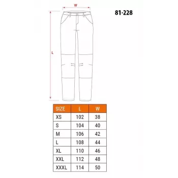 NEO Tools 81-228-XXL zaštitne radne hlače, sivo-crne, XXL, 65% poliester 35% pamuk, 267 g/m², 10 džepova, ojačana koljena, reflektirajući elementi, EN ISO 13688:2013
