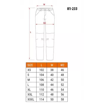 NEO TOOLS 81-233-XXL zaštitne hlače crne veličina XXL