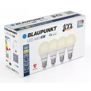 Blaupunkt LED žarulja E27 A60 570 lm 6 W 2700K, 4 komada (BLAUPUNKT-E27-6W-WW-4)
