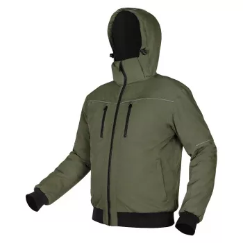 NEO TOOLS izolirana jakna s kapuljačom OUTDOOR, zelena, veličina XXL