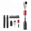 ROCKBROS biciklistički set za hitne popravke – 16-u-1 multi alat, mini pumpa, poluge za gume, zakrpe, crni