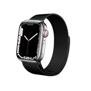 Crong Milano Steel - remen od nehrđajućeg čelika za Apple Watch 44/45/46/49 mm (crni)
