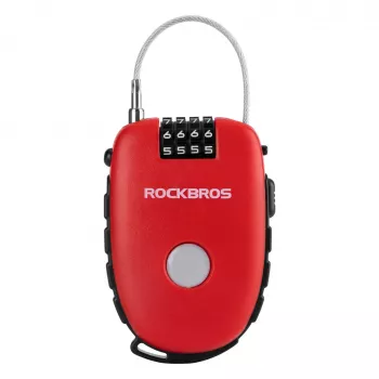 Rockbros uvlačiva kabelska brava 32420981001, crvena – 3-znamenkasta kombinacija, 90 cm pleteni čelik