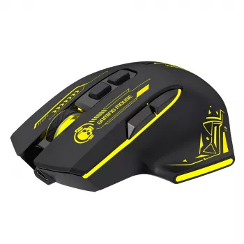 WOZINSKY WMGB-1181 bežični gaming miš, 3200 DPI, RGB pozadinsko osvjetljenje, punjivi, crno-žuti