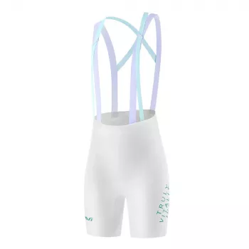 ROCKBROS Women's Cycling Bib Shorts with 3D Chamois, White, Size S