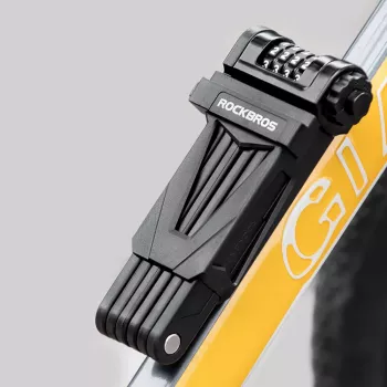 ROCKBROS LFCXR0085 Folding Combination Bike Lock, Black