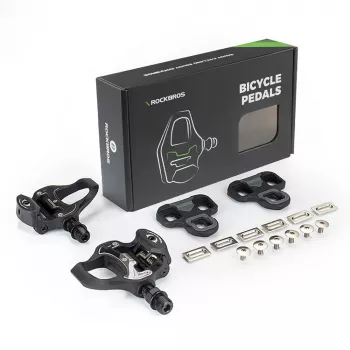 RockBros LP-R LOOK KEO Compatible Road Cycling Cleats - Black, 6° Float, Nylon Composite, with Hardware