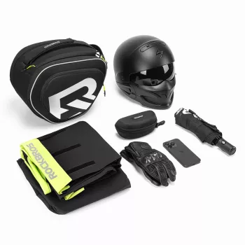 ROCKBROS A40-1 12L Motorcycle Tank Bag with Magnetic & Strap Mount, Touch-Sensitive Phone Window, Rain Cover, Black