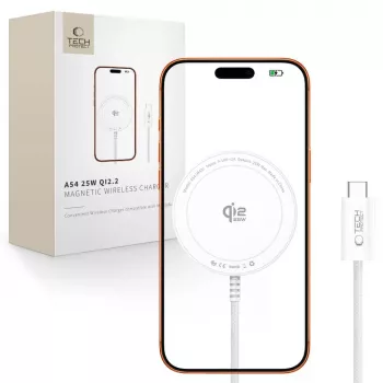 TECH-PROTECT A54 magnetski MagSafe bežični punjač 25W Qi2.2 bijeli