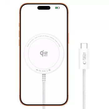 TECH-PROTECT A54 magnetski MagSafe bežični punjač 25W Qi2.2 bijeli