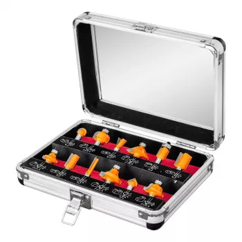 NEO TOOLS 12-dijelni set glodala od volframovog karbida, drška 8 mm, drvena kutija