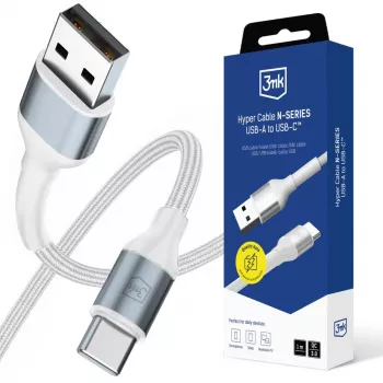 3mk Hyper Cable N-SERIES USB-A na USB-C 1m 18W, bijeli