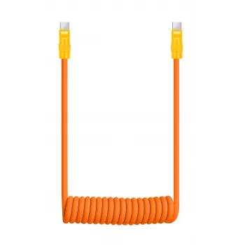 Newell USB-C na USB-C kabel 100 W, 1,5 m, silikon, spirala, narančasto-žuti