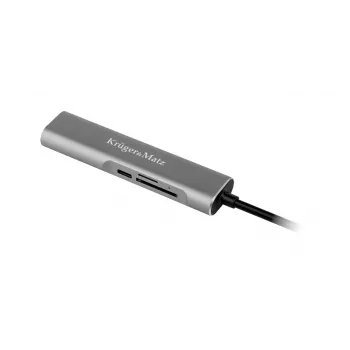 KRUGER & MATZ KM0390 USB-C hub s 4K-HDMI, 2x USB 3.0, SD-/MicroSD čitačem kartica i 100W Power Delivery