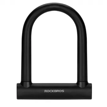 Rockbros RKS610-BK U-lock biciklistički lokot - crni, kaljeni čelik, uzao 14mm, sigurnost 8/10, 2 ključa, nosač