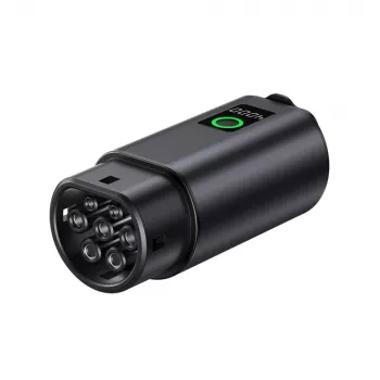 HURTEL V2L Adapter Type 2 to Schuko 3500W with Power Display and Case - Black
