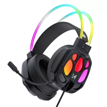 Wozinsky WSG-1118 žičane gaming slušalice s RGB rasvjetom i mikrofonom - crne